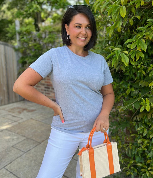 Grey Crew Neck Stretch T-Shirt