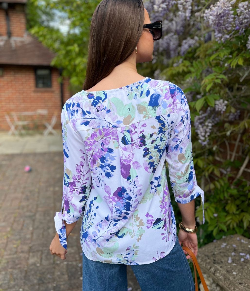 Floral Summer Popover Blouse