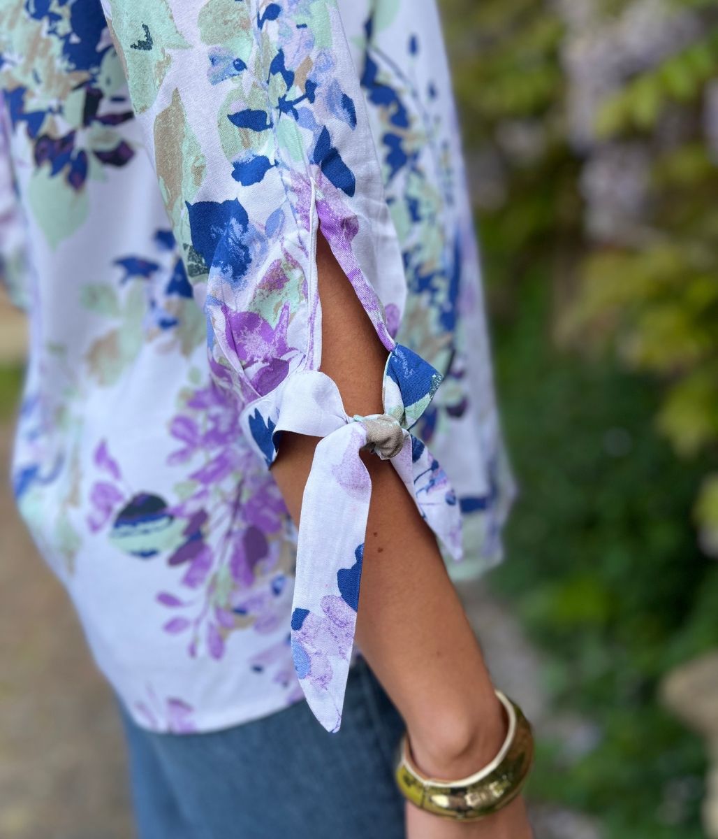 Floral Summer Popover Blouse