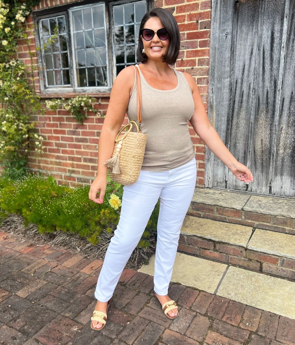 Beige Luxe Ribbed Vest