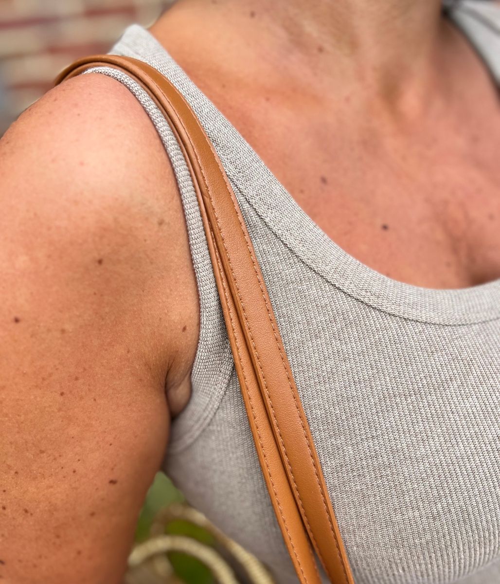 Beige Luxe Ribbed Vest