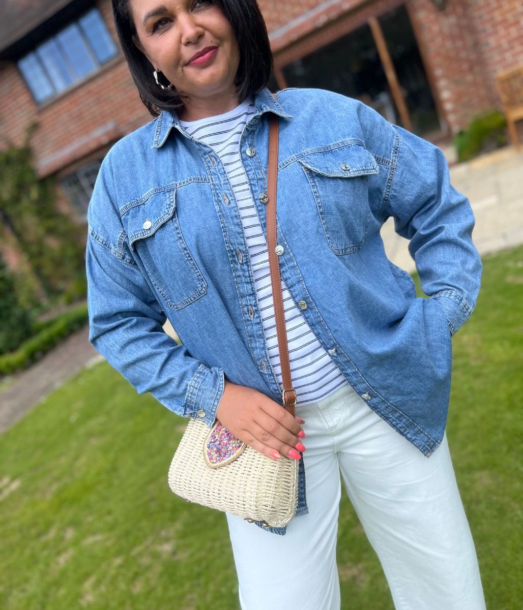 Mid Denim Oversized Shirt