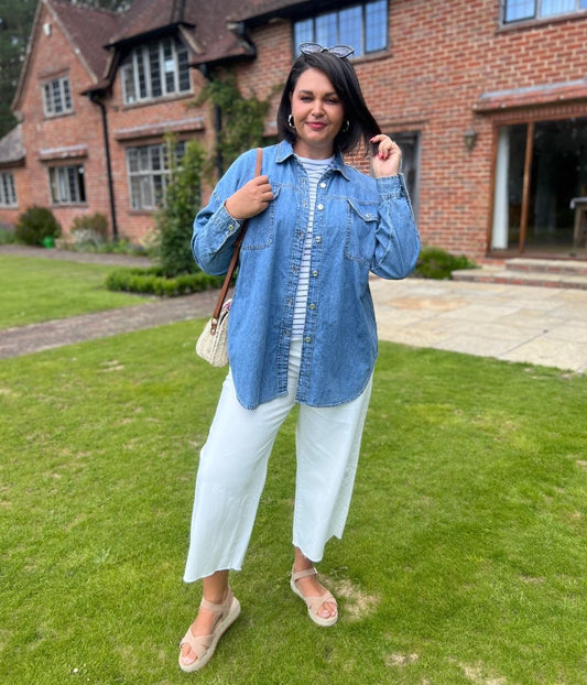 Mid Denim Oversized Shirt