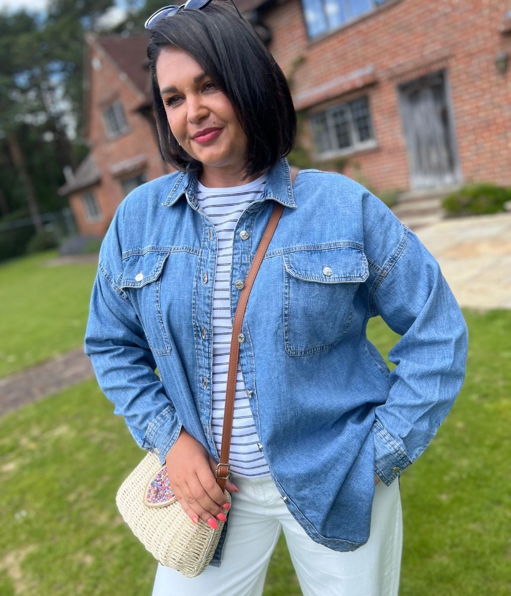 Mid Denim Oversized Shirt