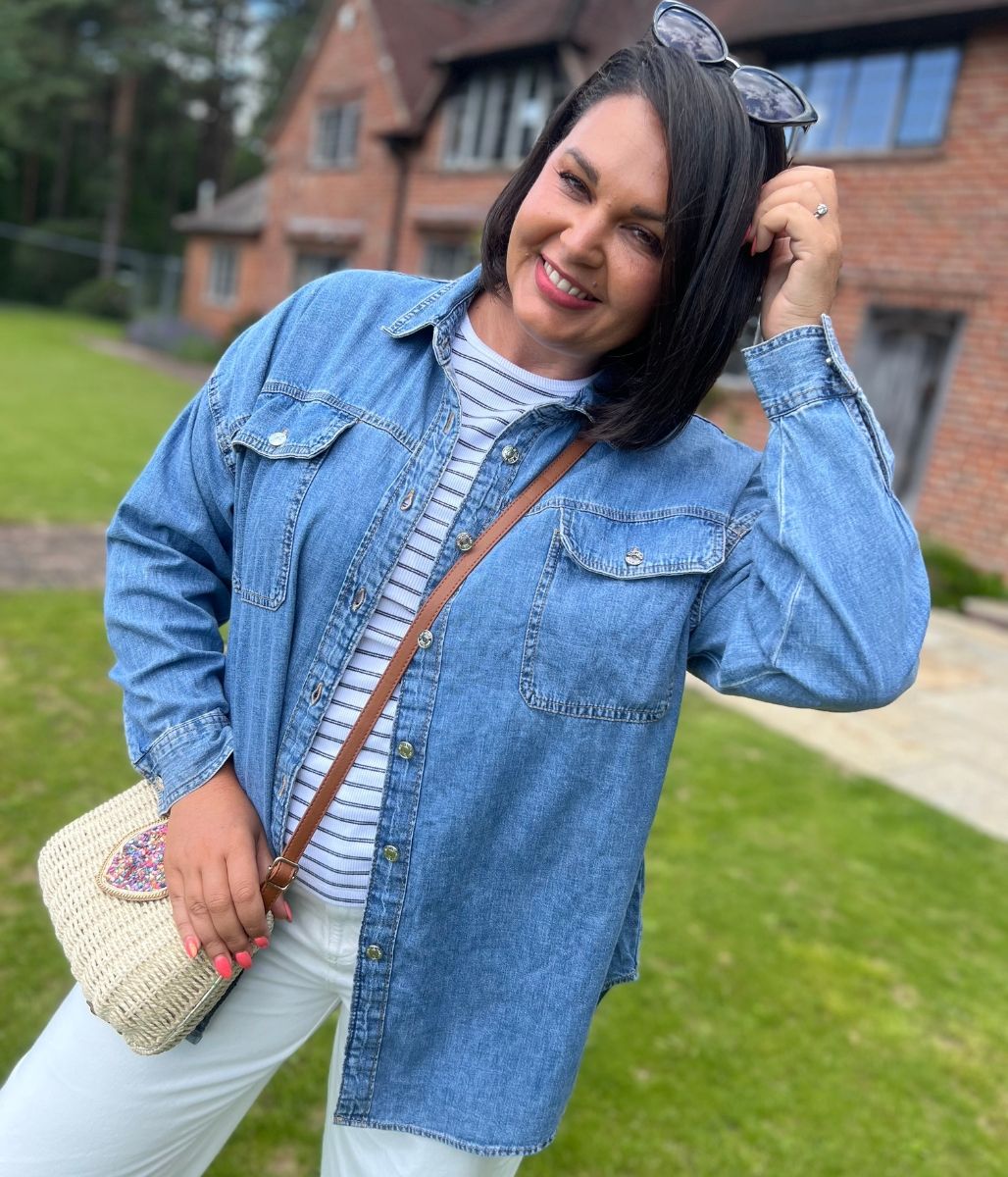 Mid Denim Oversized Shirt