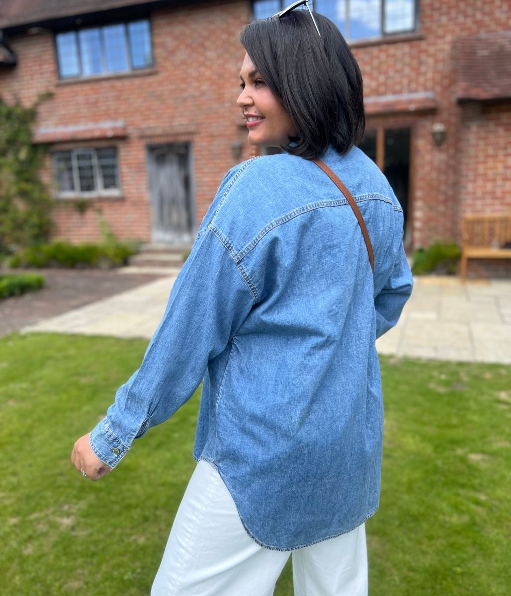 Mid Denim Oversized Shirt