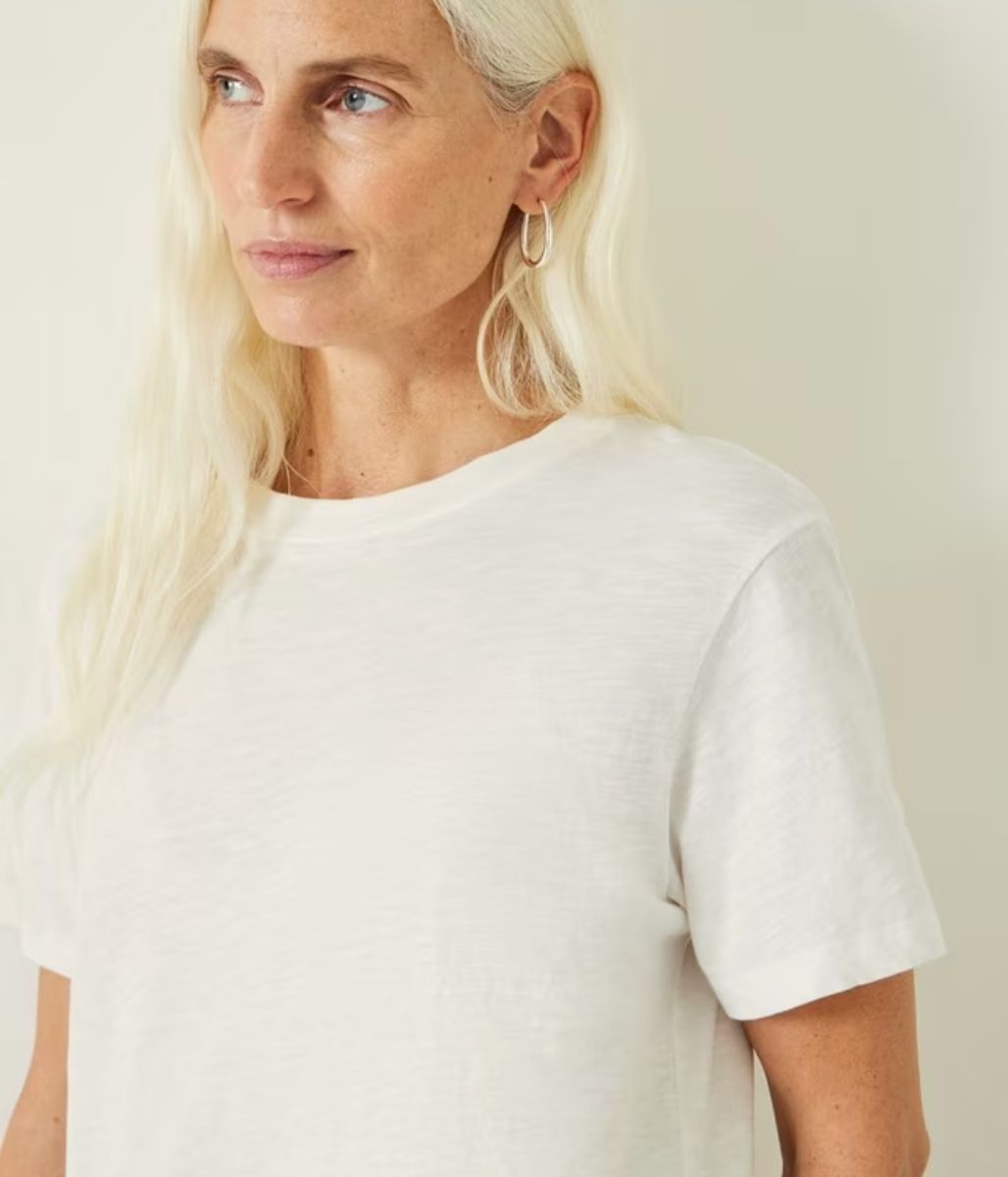 White Hattie Cotton Slub T-Shirt
