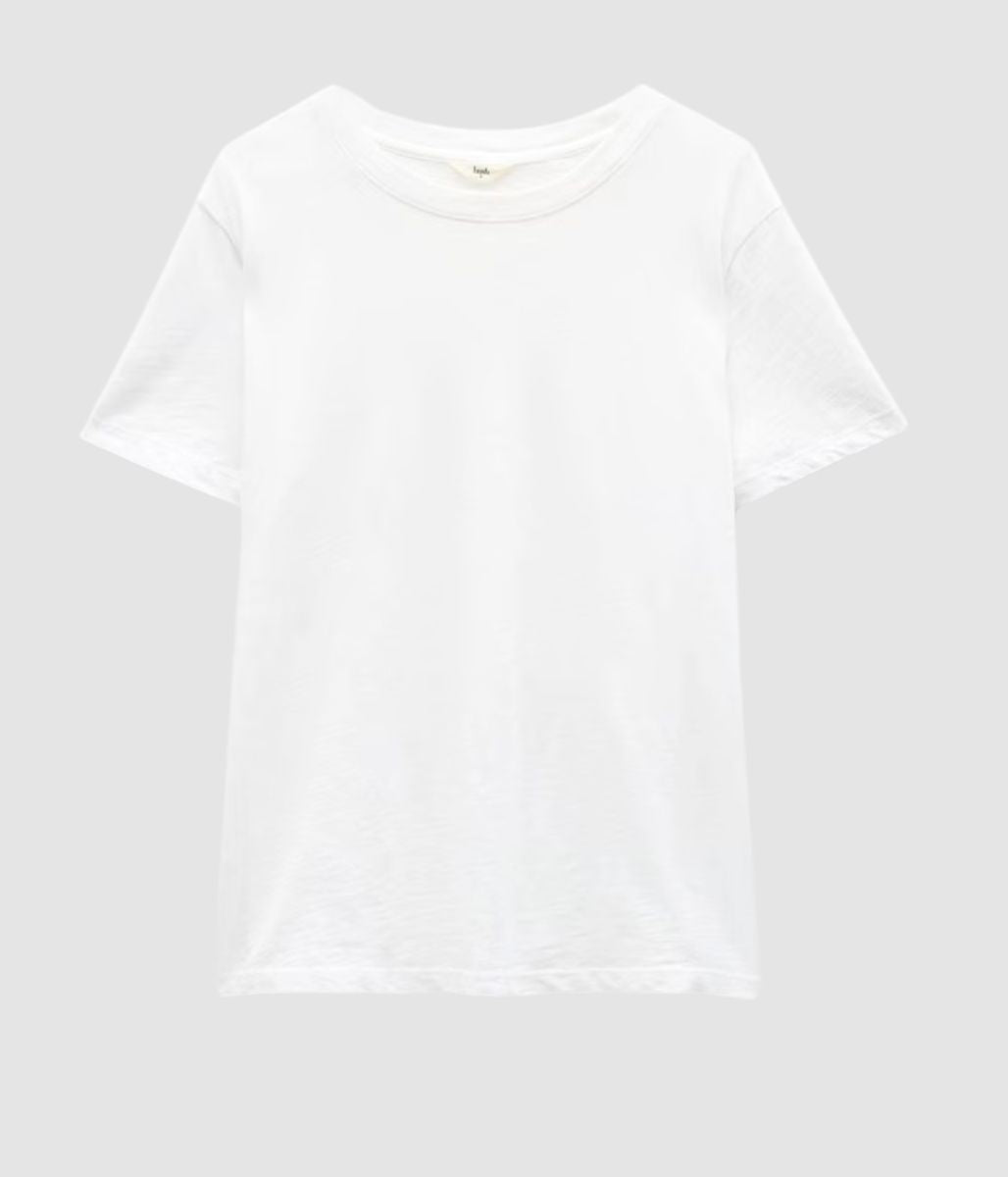 White Hattie Cotton Slub T-Shirt