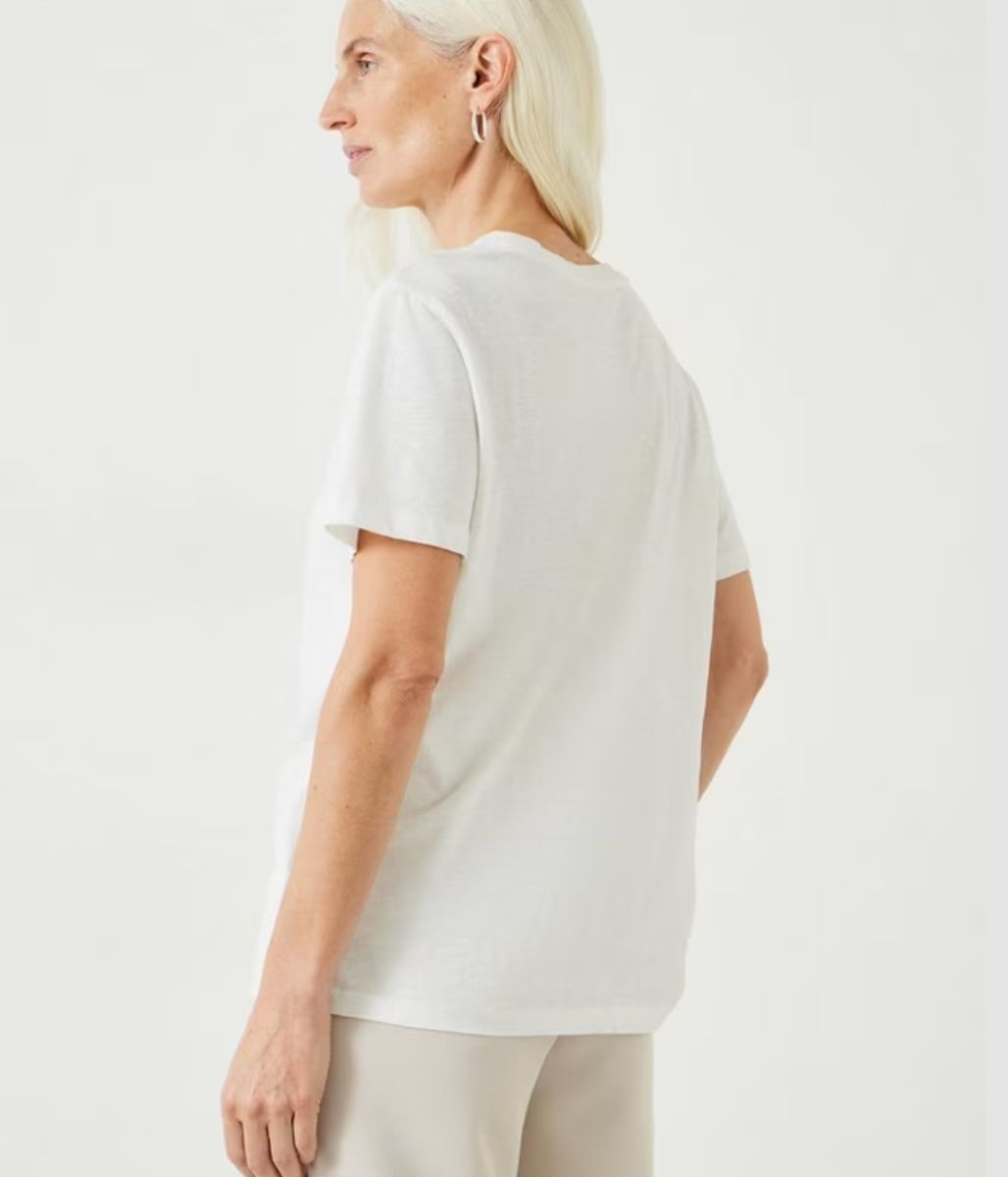 White Hattie Cotton Slub T-Shirt
