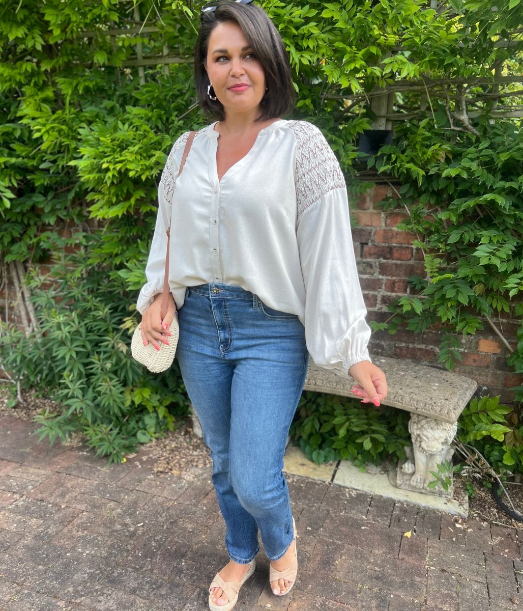 Natural Linen Blend Blouse