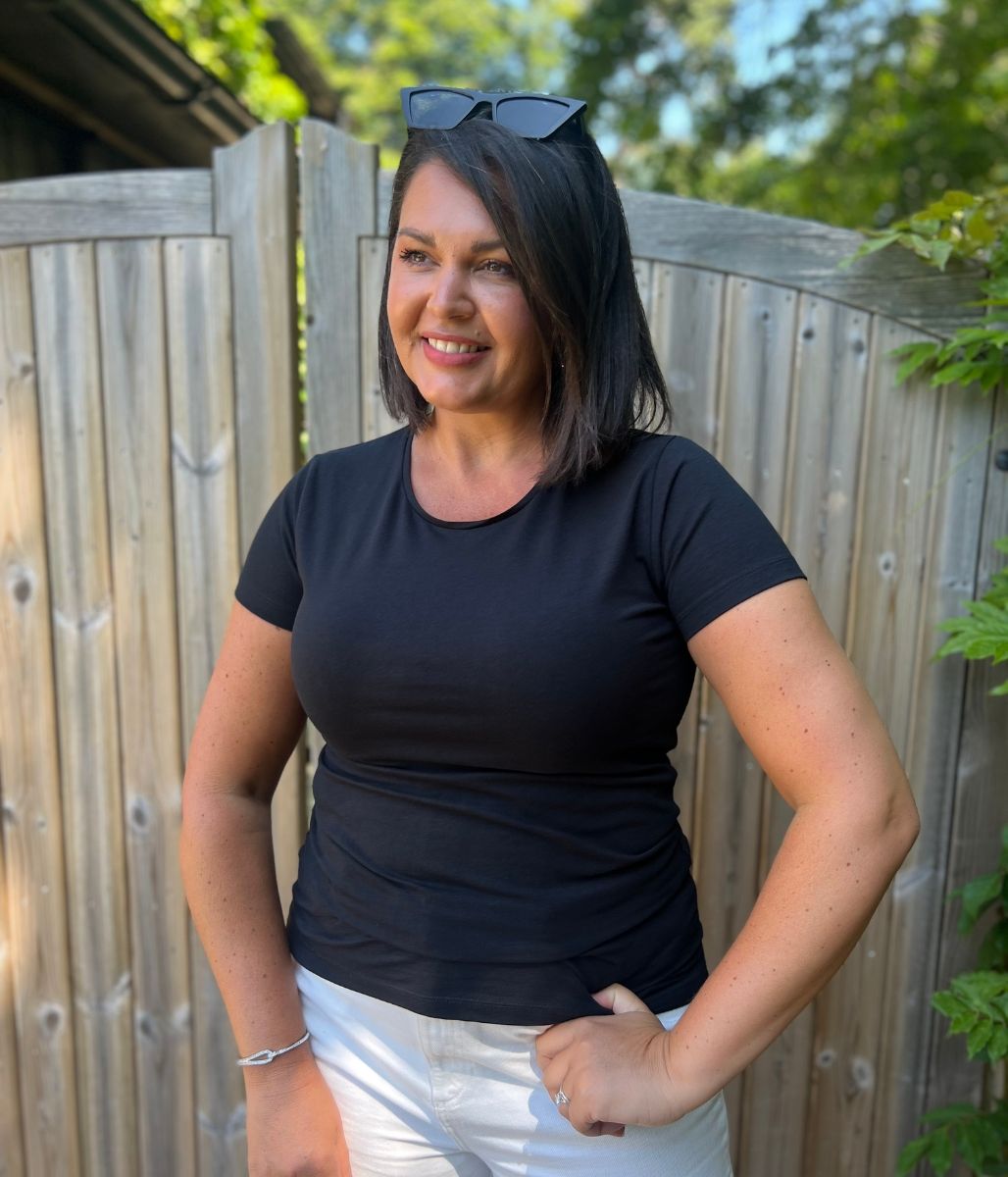 Black Basic Crew Neck Tee