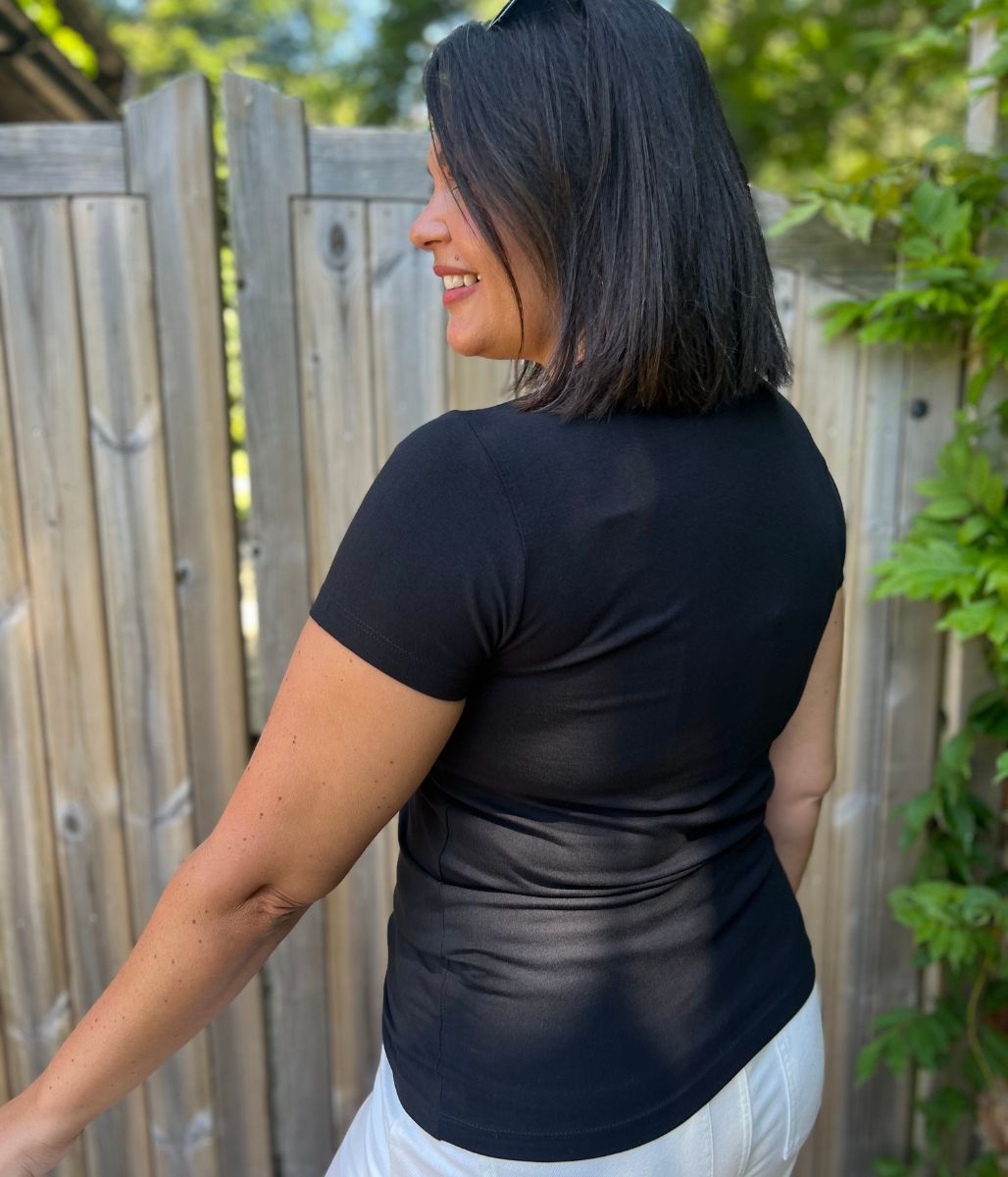 Black Basic Crew Neck Tee