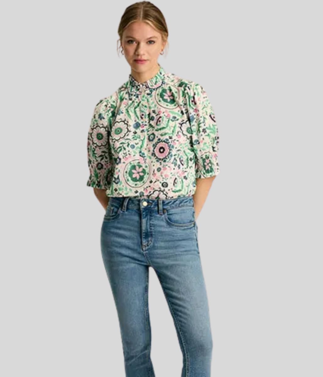 Floral Elle Ruffle Detail Blouse