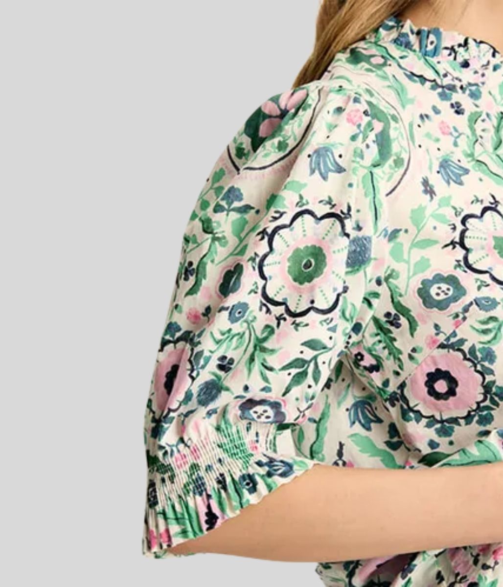 Floral Elle Ruffle Detail Blouse