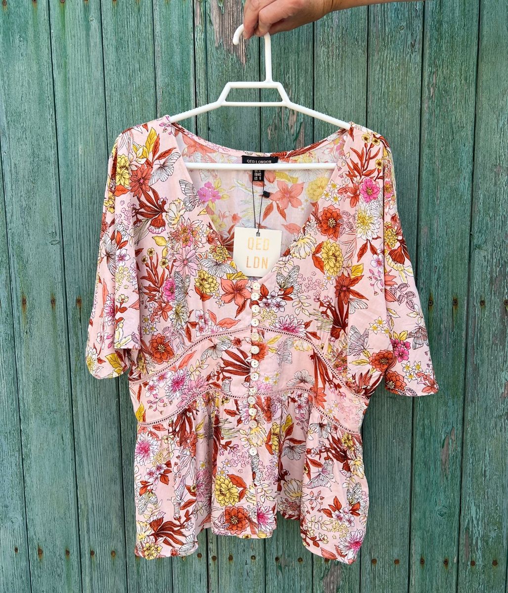 Pink Ditsy Floral Blouse