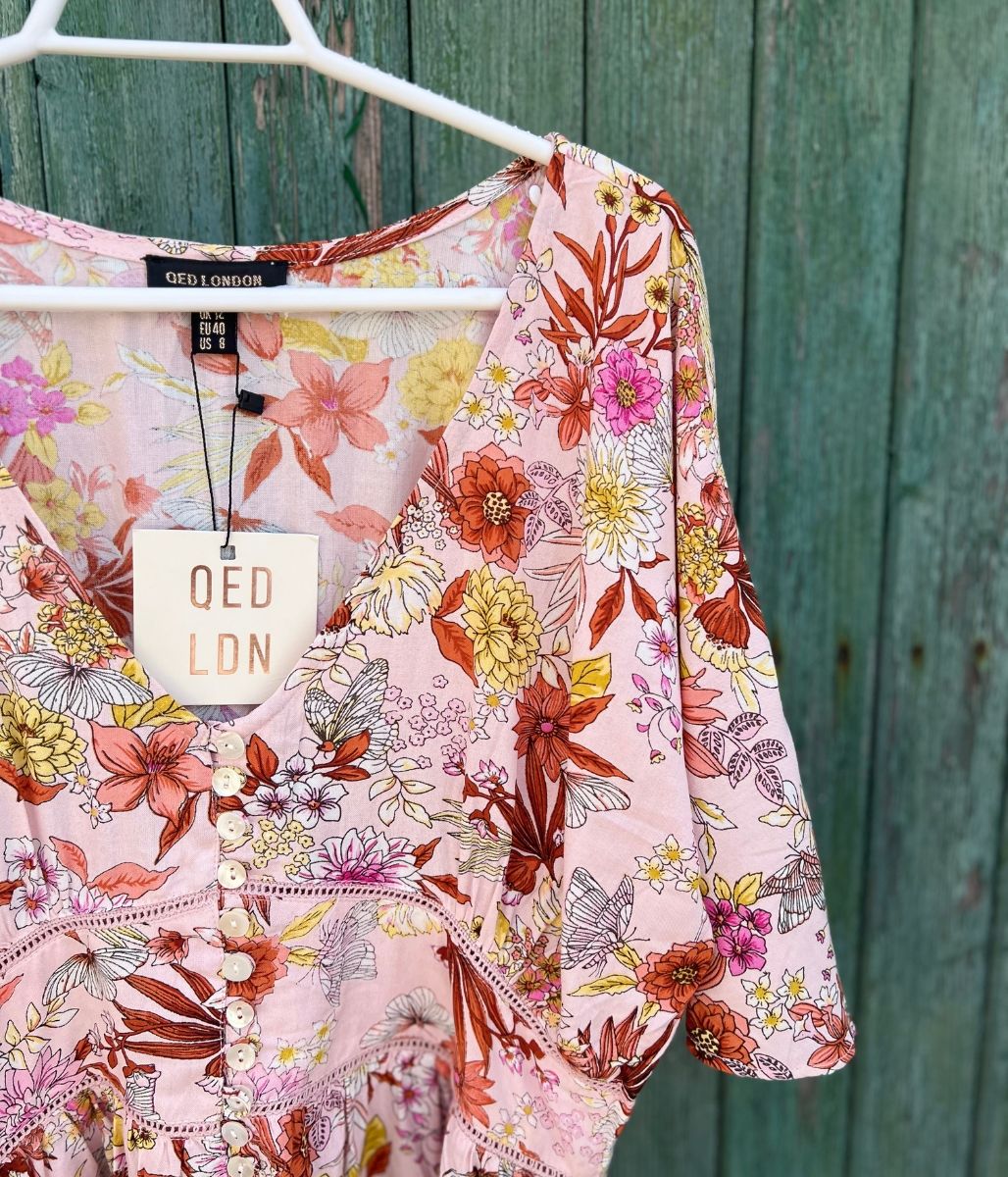 Pink Ditsy Floral Blouse
