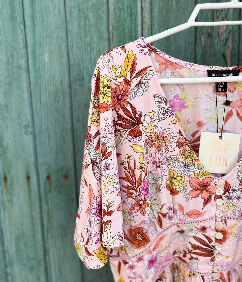 Pink Ditsy Floral Blouse