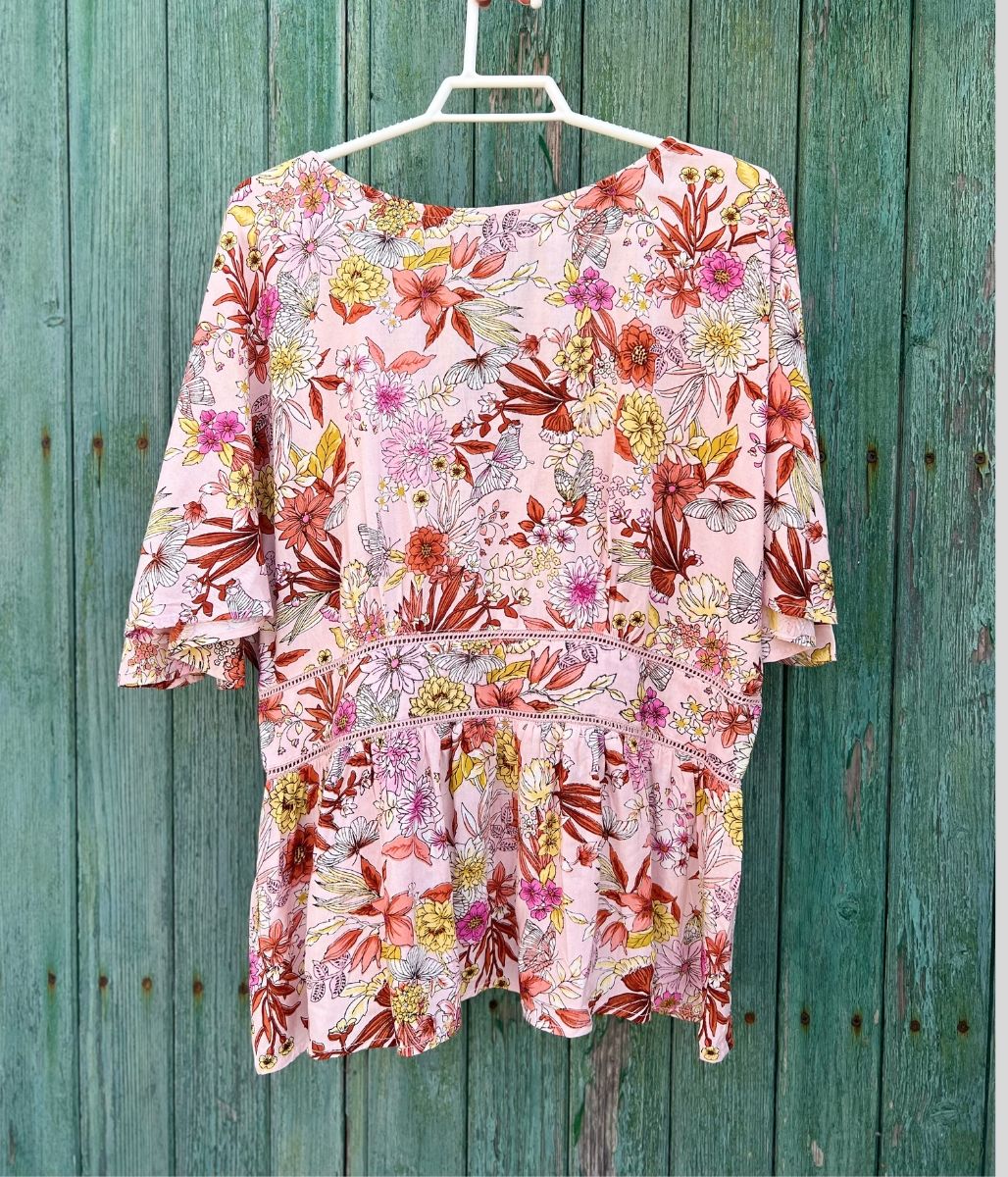Pink Ditsy Floral Blouse