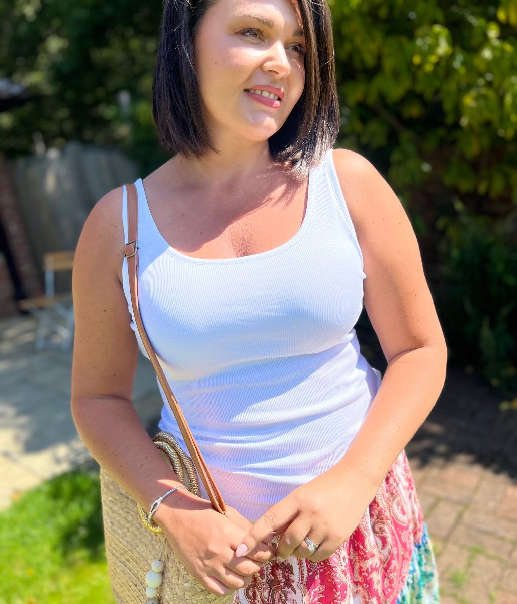 White Cotton Rich Secret Support Vest Top