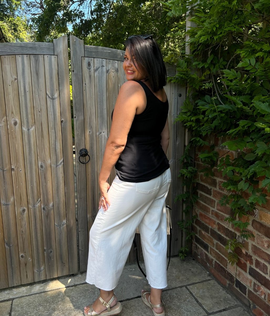 Black Cotton Rich Secret Support Vest Top