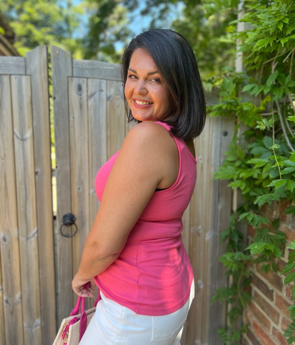 Pink Cotton Rich Secret Support Vest Top