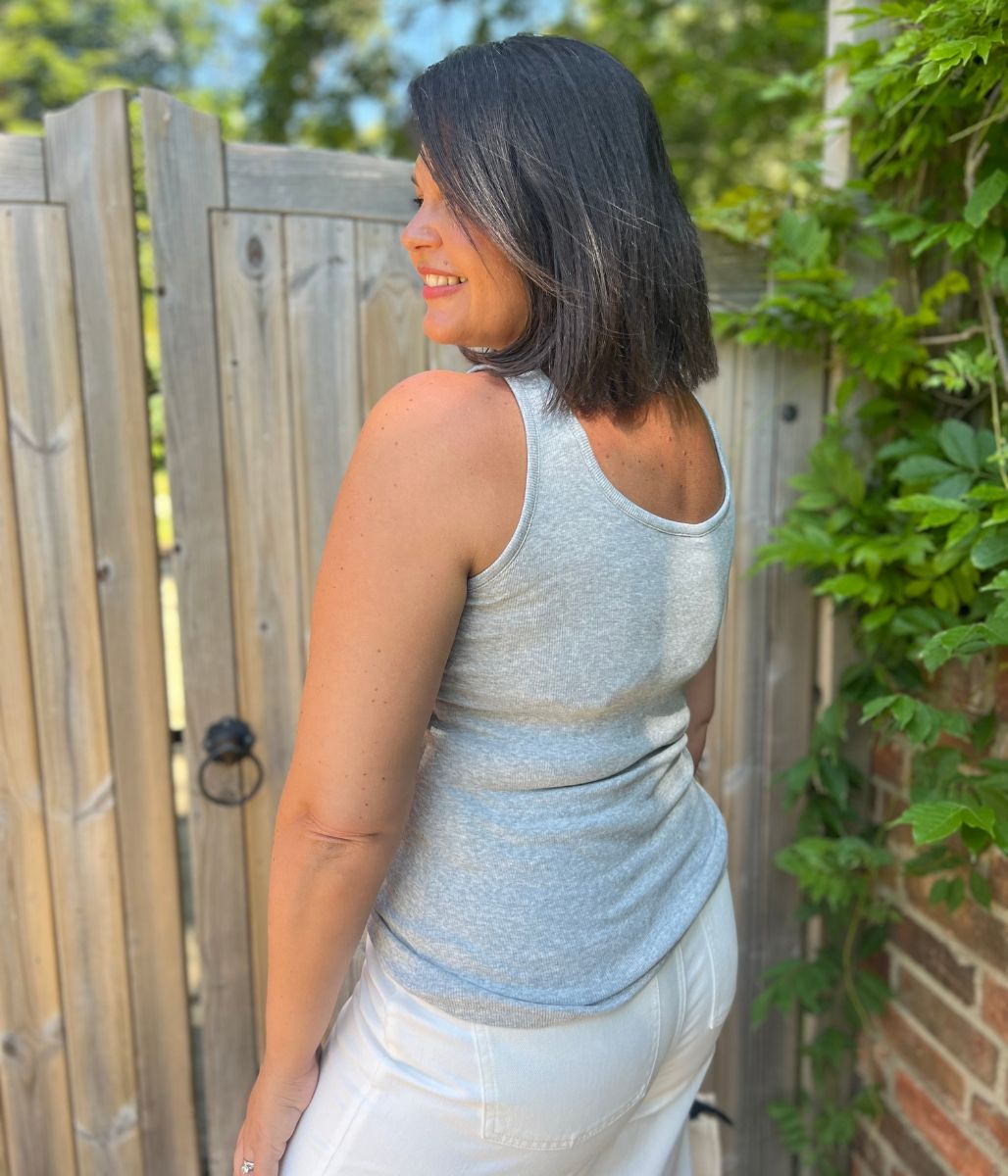 Grey Cotton Rich Secret Support Vest Top