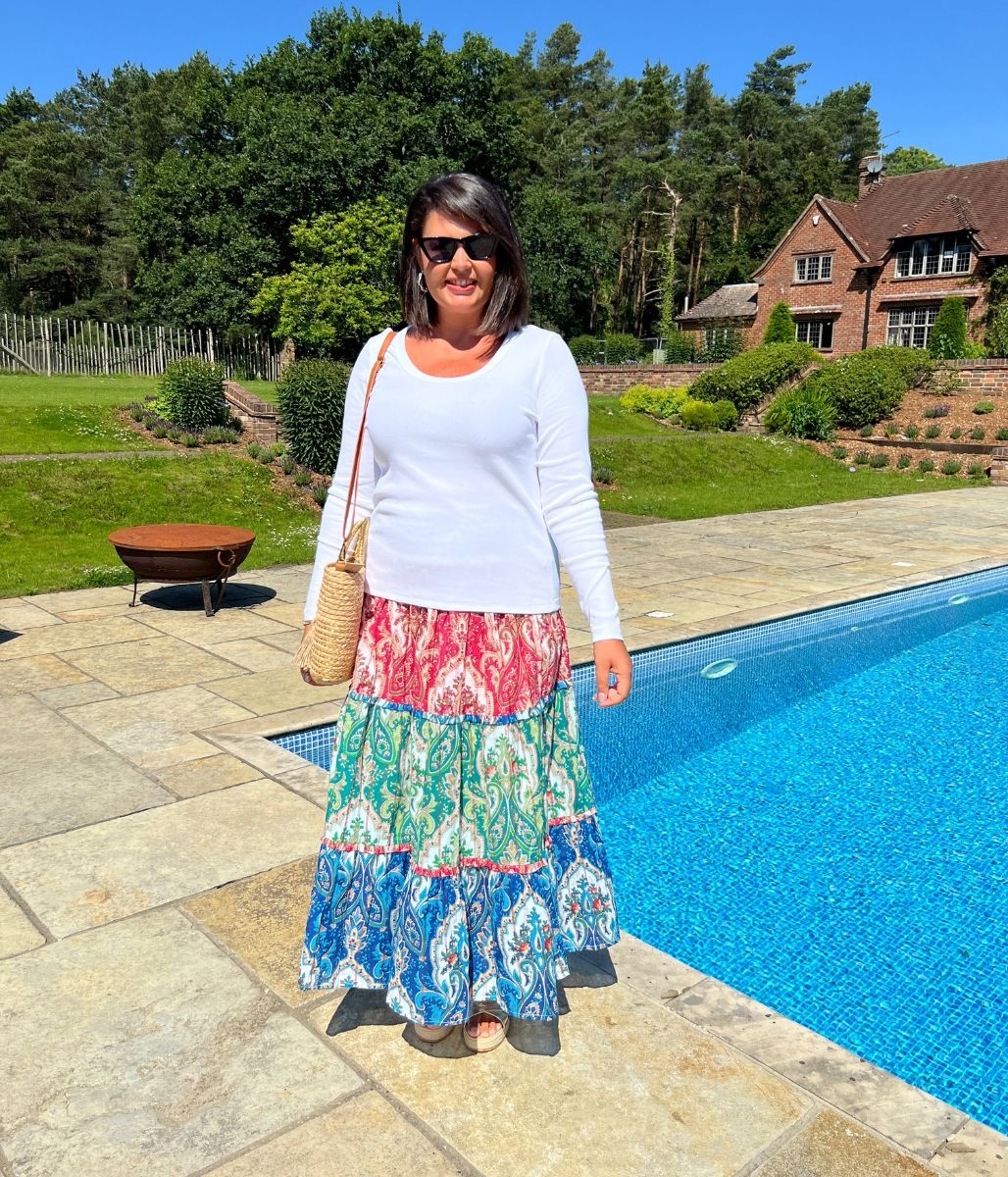 White Ribbed Long Sleeve Top