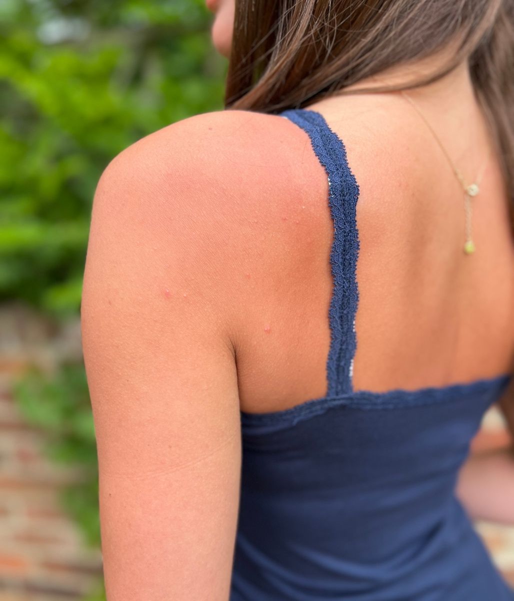 Navy Lace Trim Cami Top