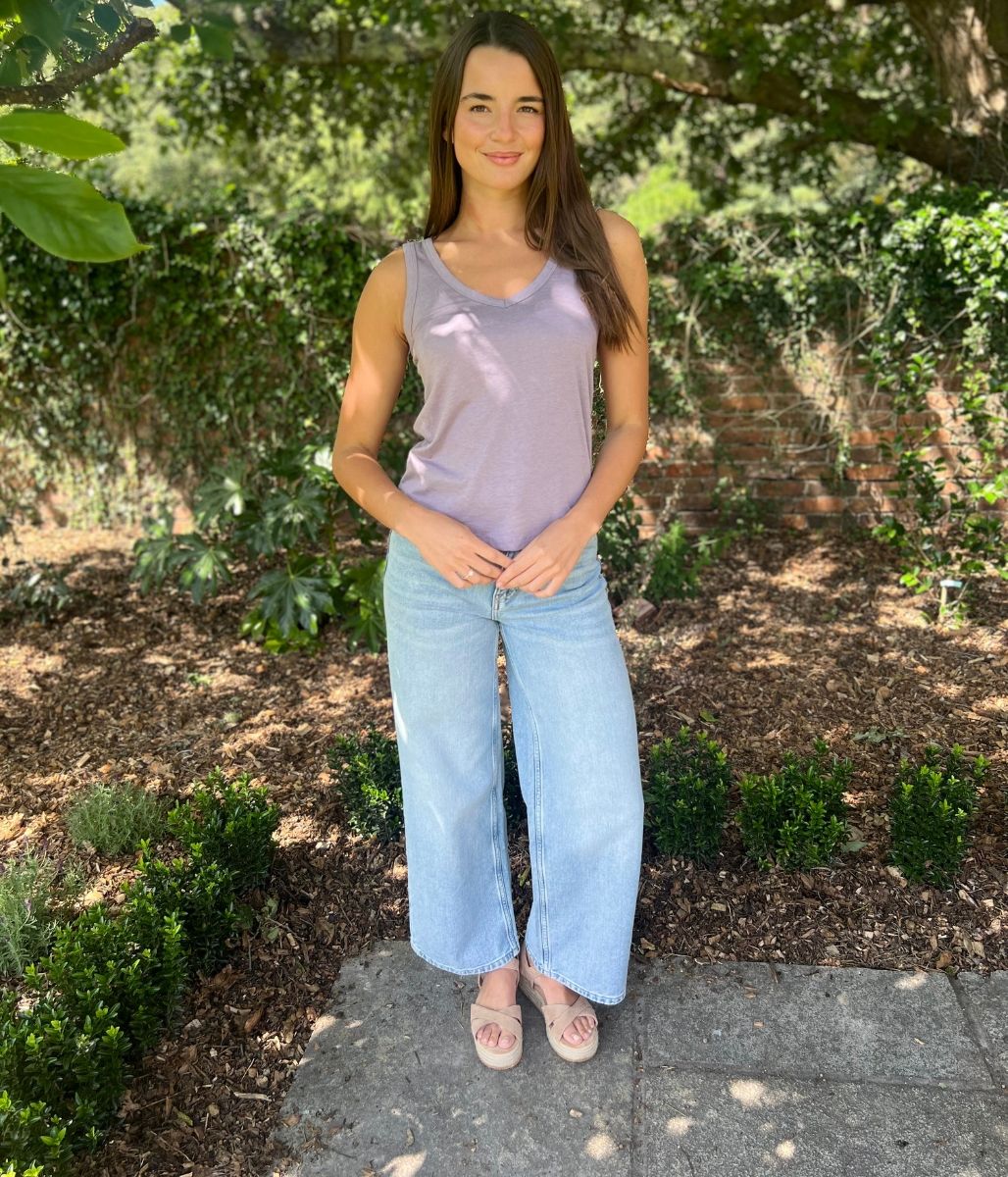 Mauve V Neck Slouch Vest