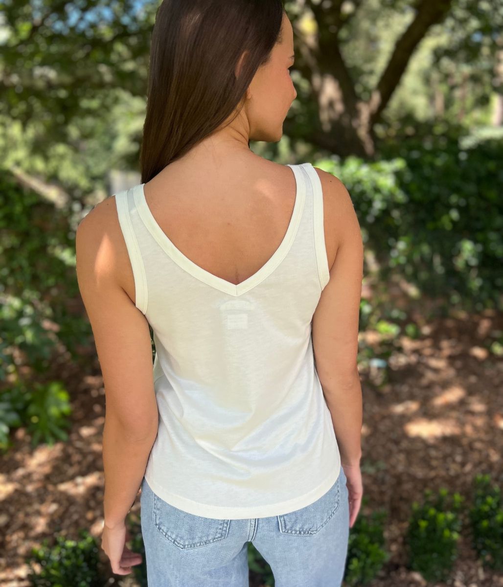 Cream V Neck Slouch Vest