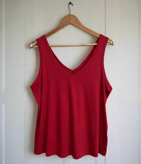 Cerise V Neck Slouch Vest