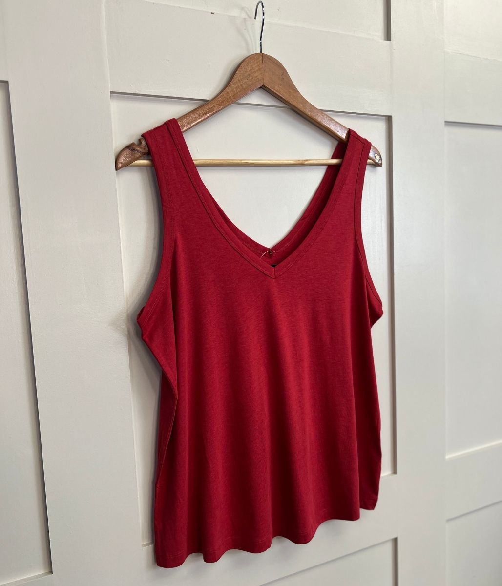 Cerise V Neck Slouch Vest