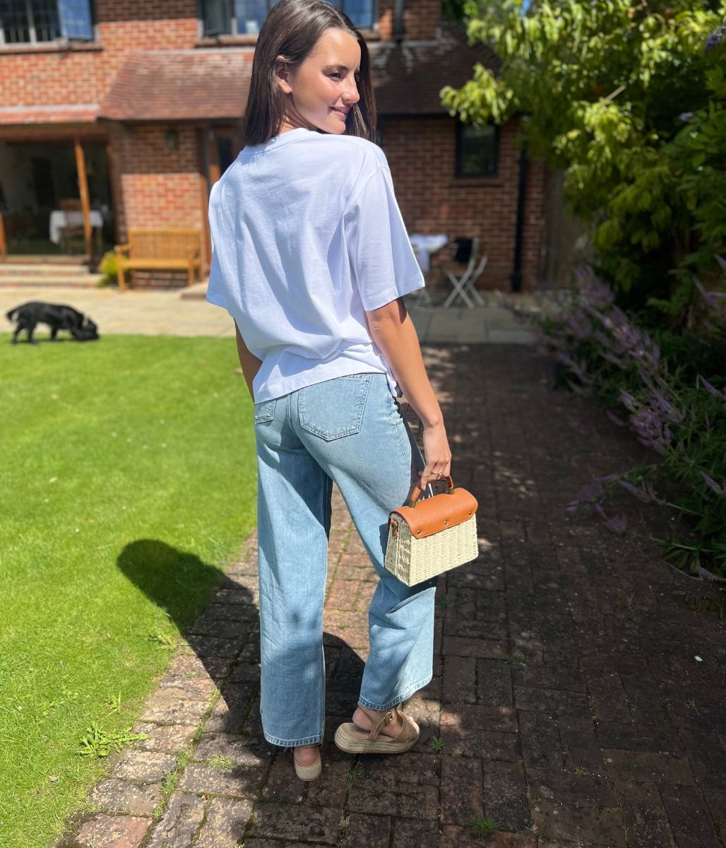 White Embellished Collar Relaxed T Shirt