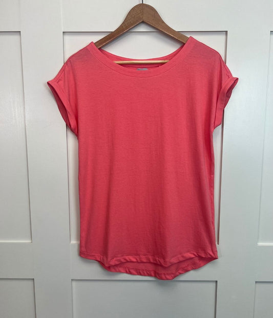 Coral Cap Sleeve Cotton T Shirt