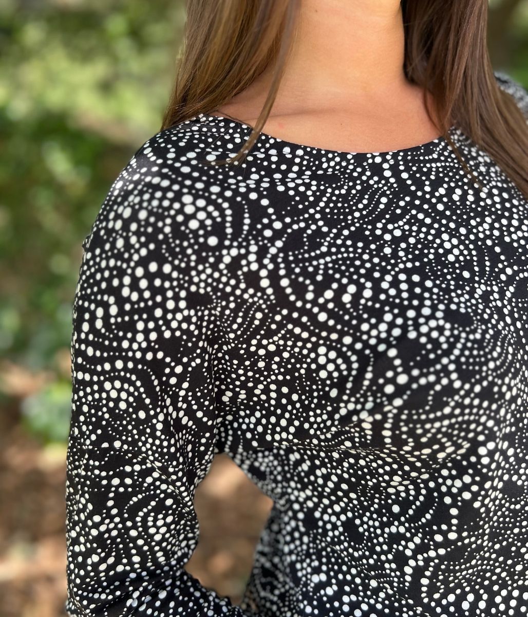 Spotted Relaxed V Back Top