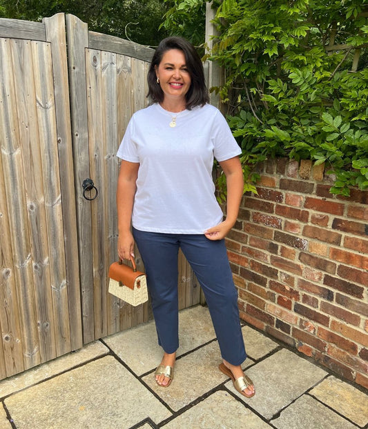 White Straight Fit Cotton Tee