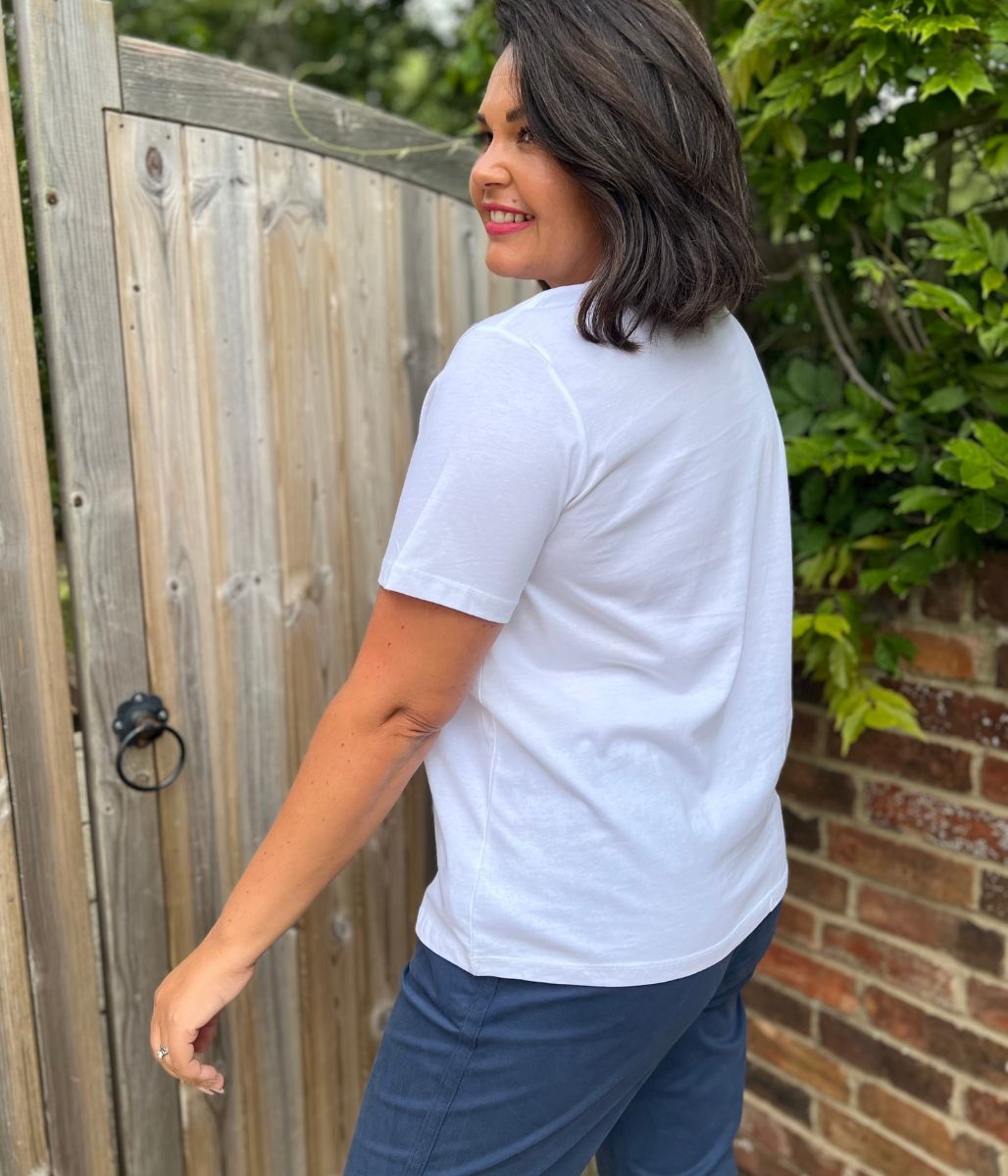 White Straight Fit Cotton Tee