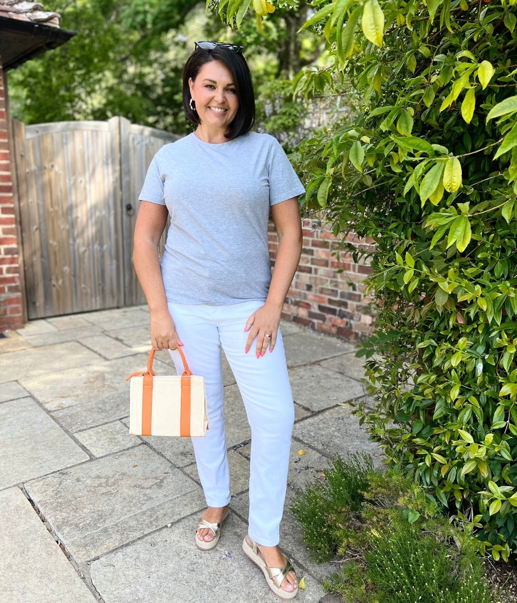 White Slim Ankle Grazer Jeans