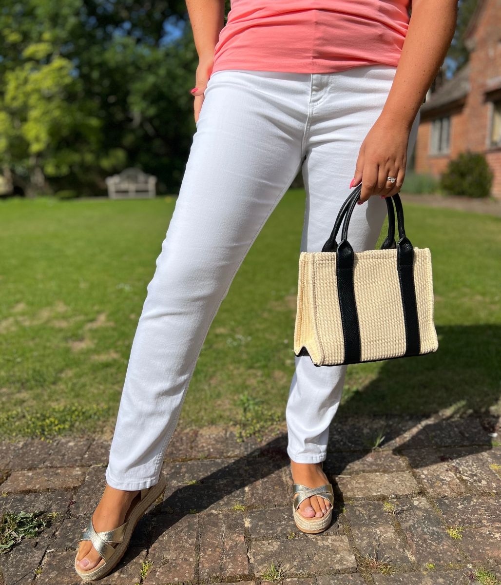 White Slim Ankle Grazer Jeans