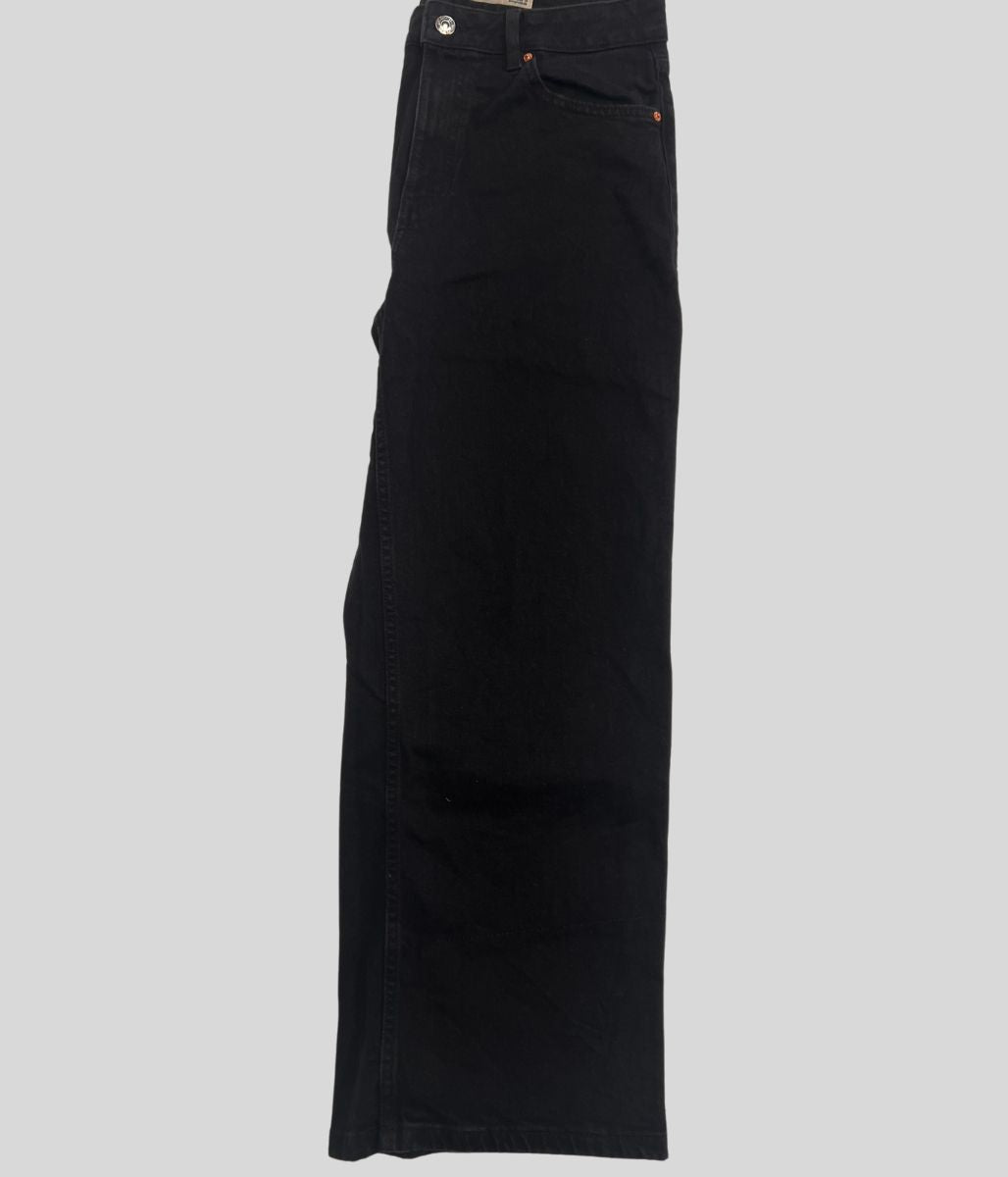 Black Denim Wide Leg Jeans-seconds