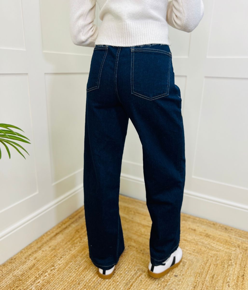 Indigo Denim Wide Leg Jeans-seconds