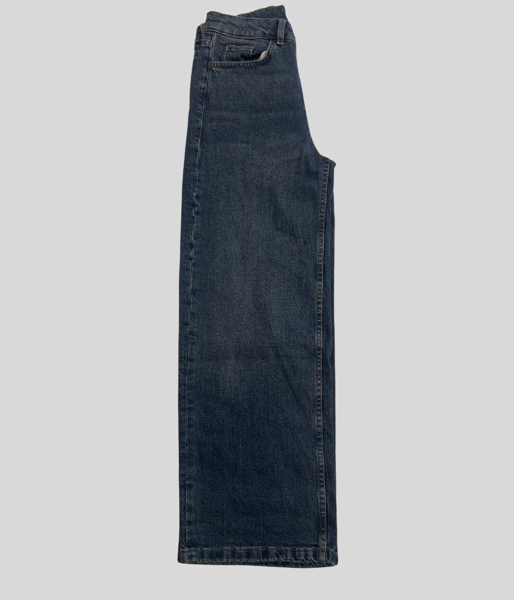 Indigo Denim Wide Leg Jeans-seconds
