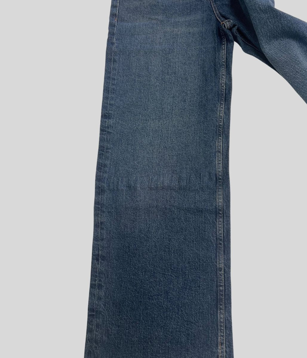 Dark Blue Denim Wide Leg Jeans-seconds