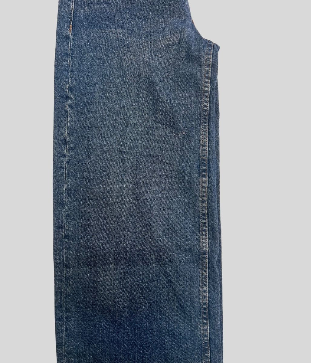 Dark Blue Denim Wide Leg Jeans-seconds