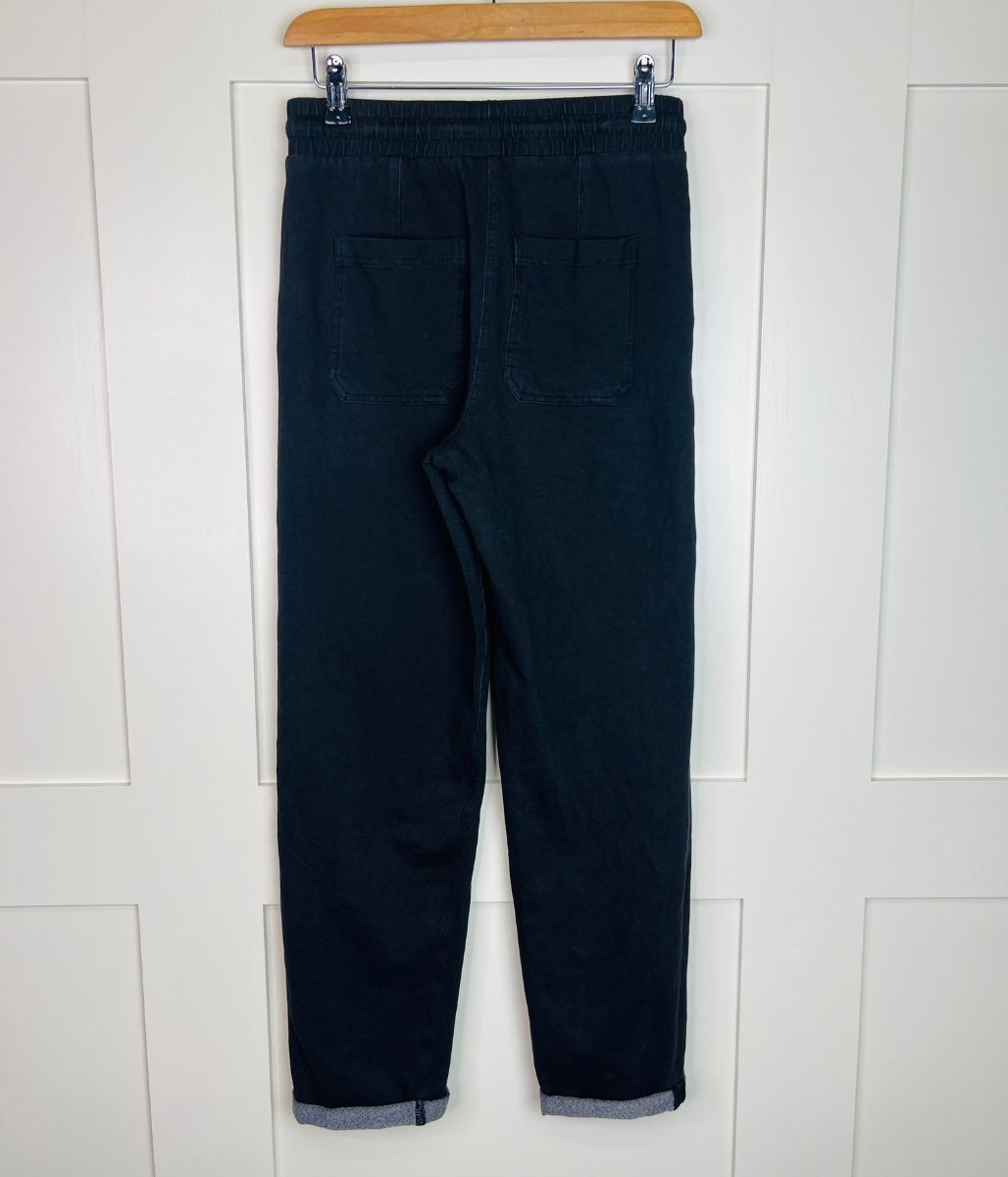 Black Cotton Rich Straight Leg Jogger Trousers