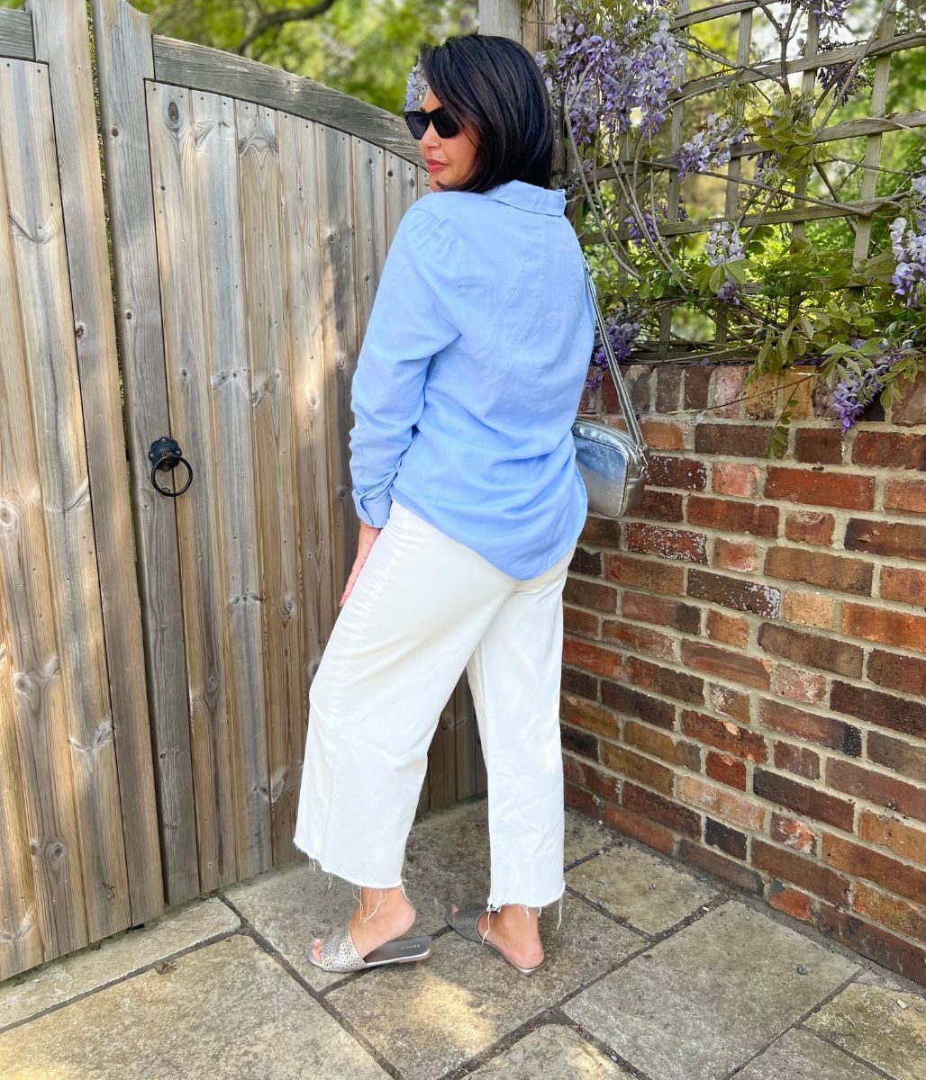 Soft White Wide Leg Cropped Jeans