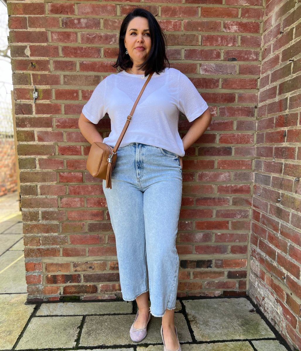 Light Wash Wide Leg Cropped Jeans