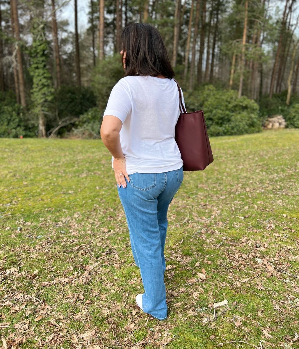 Blue High Waisted Flared Jeans