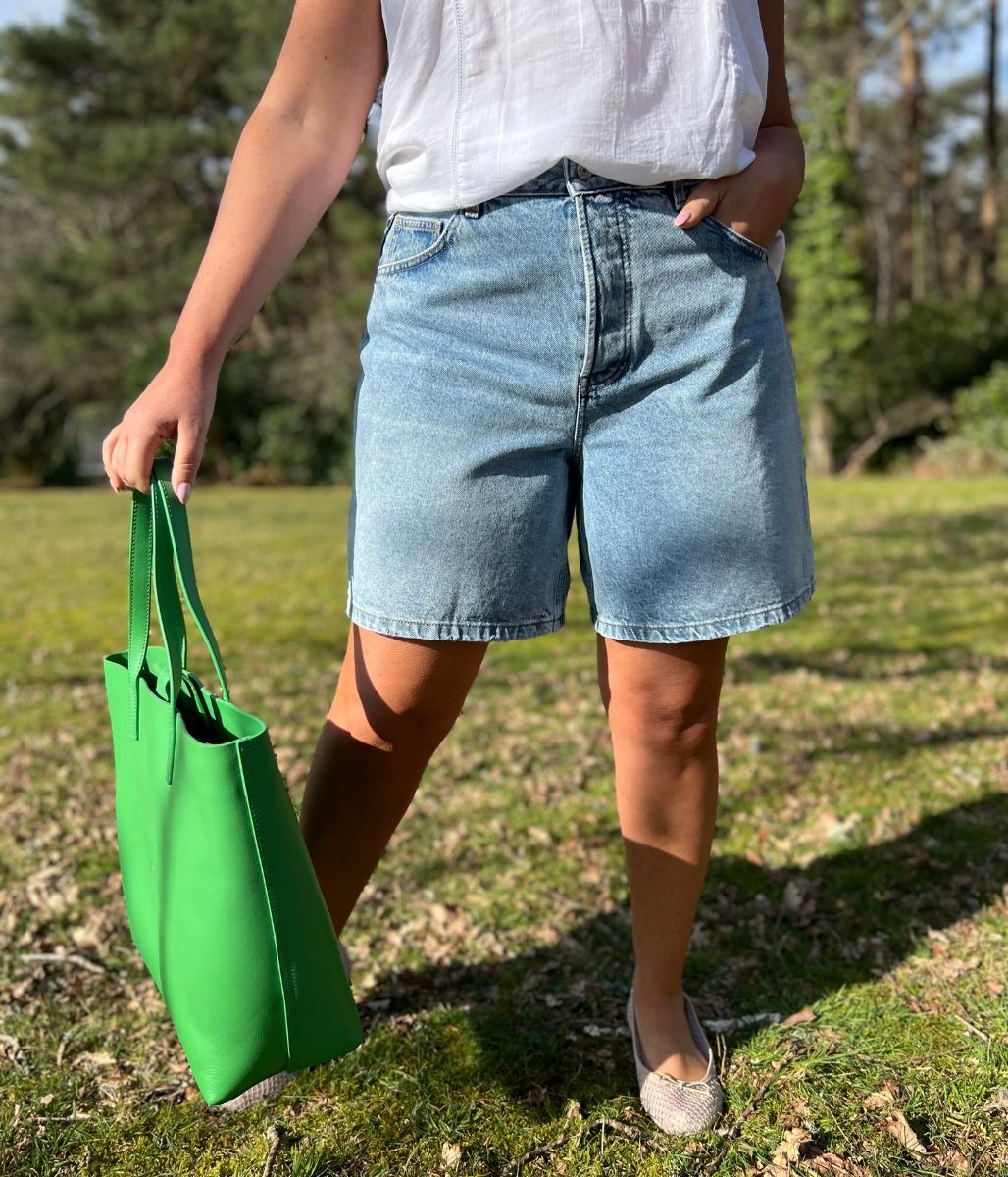 Light Wash High Rise Denim Shorts