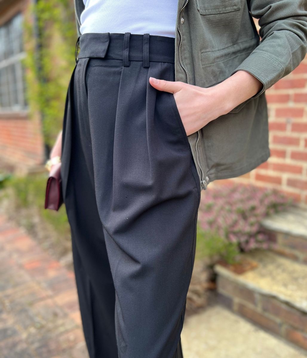 Black Tailored Wide Leg Trousers